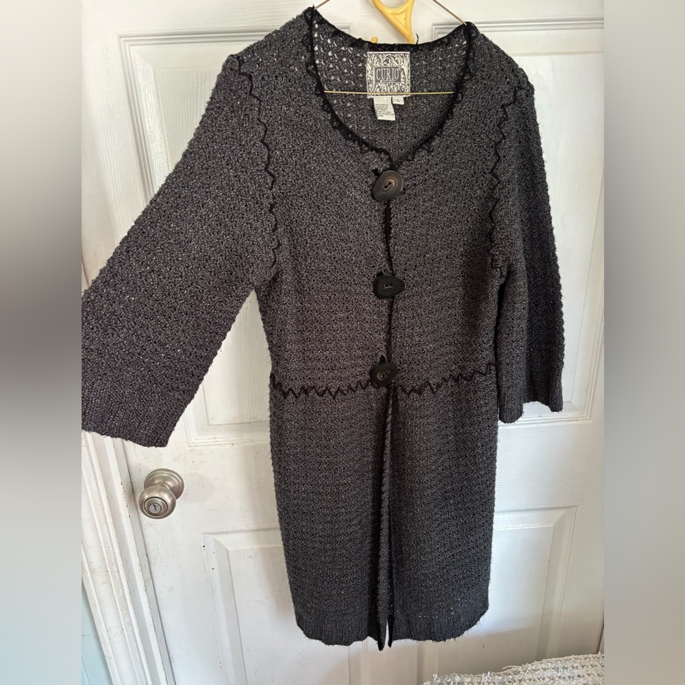 Anthropology Curio Long 3/4 length Boho Sweater